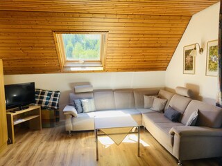 Wohnzimmer in unserer Wohnung B3