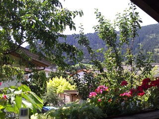 Balkon im Sommer am Morgen