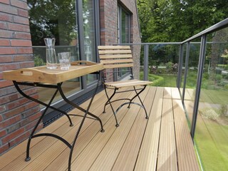 Der Balkon mit Blick auf den 'Jadebusen'