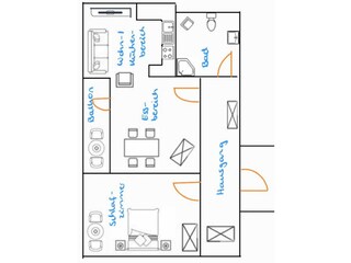 Grundriss der Ferienwohnung