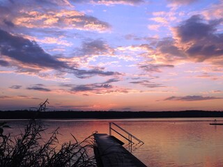 Sonnenuntergang Campingplatz am Wörthsee