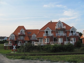Hausansicht Lagune am Wattenmeer vom Deich aus