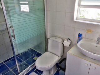 Bathroom (above) with a heater.