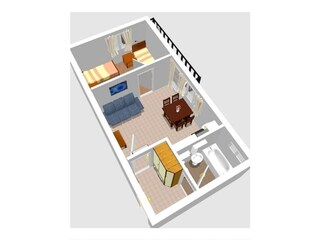 Vakantieappartement Njivice Grondplan 27