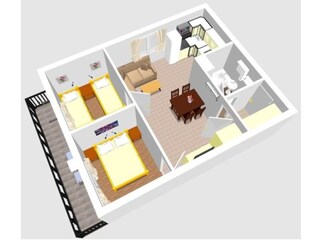 Vakantieappartement Njivice Grondplan 28