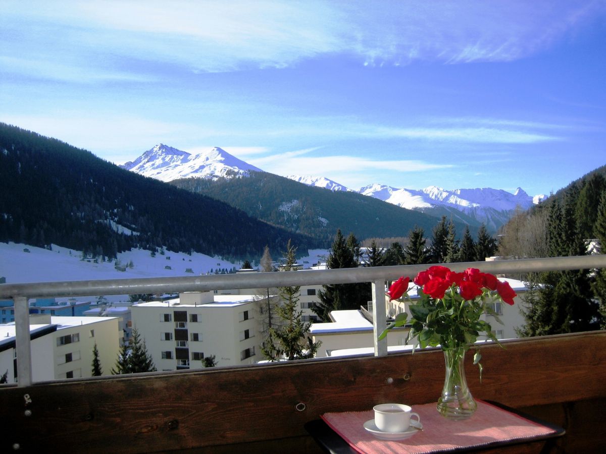 Blick vom Balkon im Winter