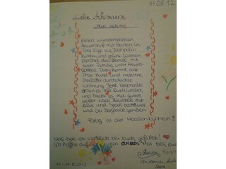 Gästebucheintrag von lieben Stammgästen