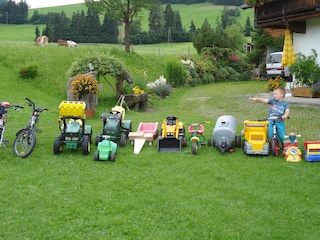 Jede Menge Spielsachen stehen zur Verfügung