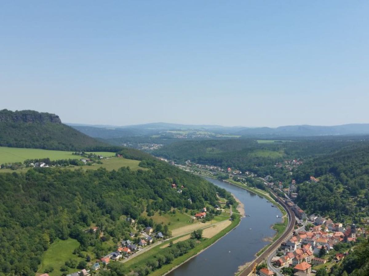 Blick von Festung Königstein zur Elbe