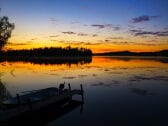 Sonnenaufgang am Steg des Hauses