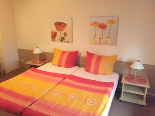 Das Schlafzimmer im Obergeschoss