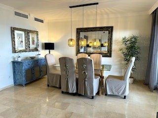 stylish dining area in living room