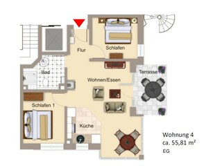 Appartamento per vacanze Großenbrode Pianta del piano 22