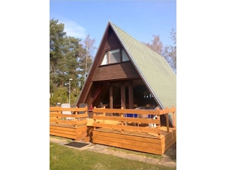 Sonnenterrasse des Ferienhauses Finnhütte