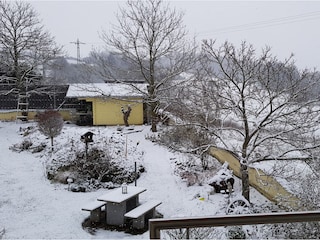 Blick vom Balkon im Winter