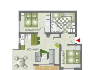 Appartamento per vacanze Großenbrode Pianta del piano 23