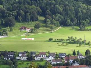 Blick vom Heersberg auf unser Ferienhaus