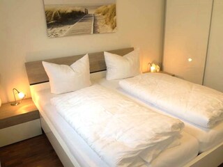 Das Schlafzimmer mit Doppelbett