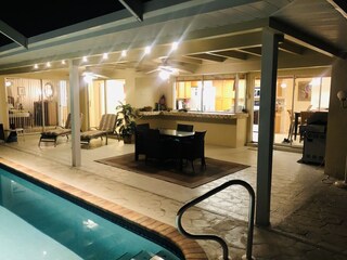 Lanai & Pool at night