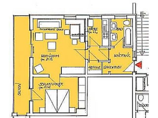 Grundriss der Ferienwohnung