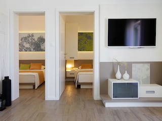 Living room overlooking the bedrooms