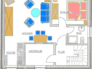 Grundriss (Souterrain-Wohnung) Müritzblick 35