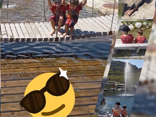 Ahorn Sommer,grosser Badesee und Wasser und Sandspass