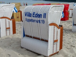 Strandkorb am Strand von Binz