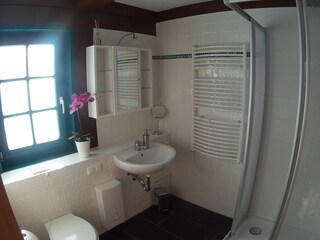 Dusche und WC unten