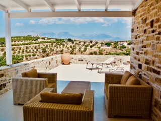 Roof terrace with a view of Mount Psiloritis