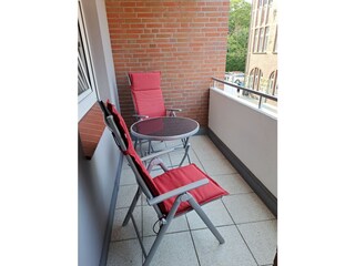 Ferienwohnung Bäumer auf Borkum - überdachter Südbalkon