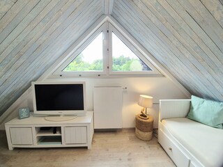 Schlafzimmer Surferbude Spitzboden 2. OG Oberhüs