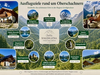 Ausflugsmöglichkeiten vom Chalet Magda-Lena aus