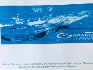 Grander Wasser bei uns in der Ferienwohnung