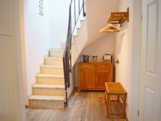 Flur mit Garderobe Ferienhaus Plauer See.