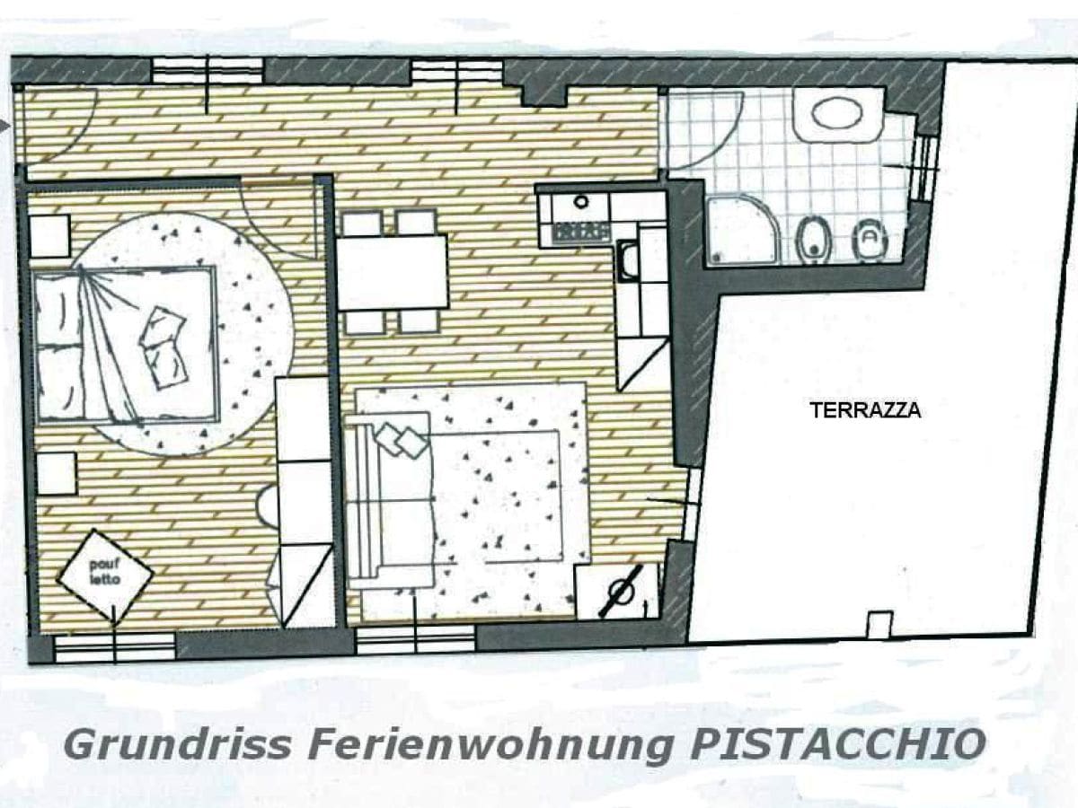 Grundriss  Ferienwohnung Pistacchio