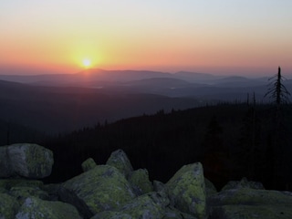 Sonnenuntergang am Lusen