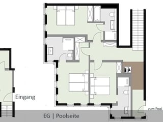 Grundriss Schlaf- und Wellnessbereich im EG