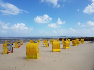 Strandkörbe am Strand Cuxhaven Duhnen