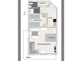 Grundriss der Wohnung (schematisch)