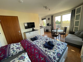 lichtdurchflutetes Ferienapp Rundumblick Hafen u Usedom