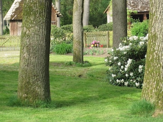 Blick zur Einfahrt des Backhauses