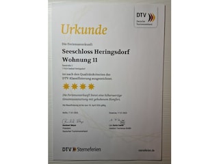 DTV-Urkunde über die Sternebewertung