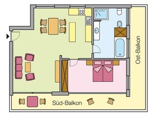 Appartamento per vacanze Dorf Tirol Pianta del piano 40