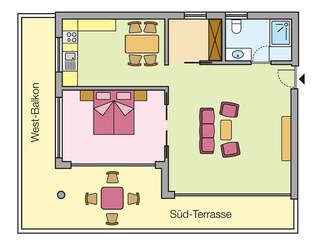 Appartamento per vacanze Dorf Tirol Pianta del piano 41