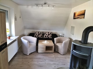 Wohnzimmer Ecke mit Schlafcouch