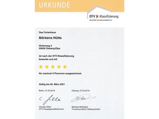 Vom DTV ausgezeichnet mit 5 Sternen