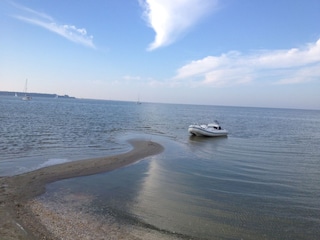 Schlauchbootausflug an den Strand