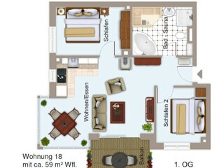 Appartamento per vacanze Großenbrode Pianta del piano 25