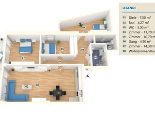 Holiday apartment St. Urban Floor Plan 42